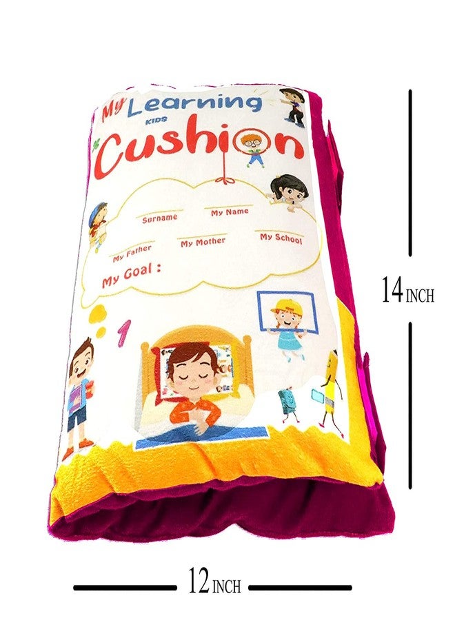 BELENZO Baby Boy Baby Girl Learning Pillow Book for Kids - Printed Velvet Soft Toys Pillow (Dark Purple) - Image 4